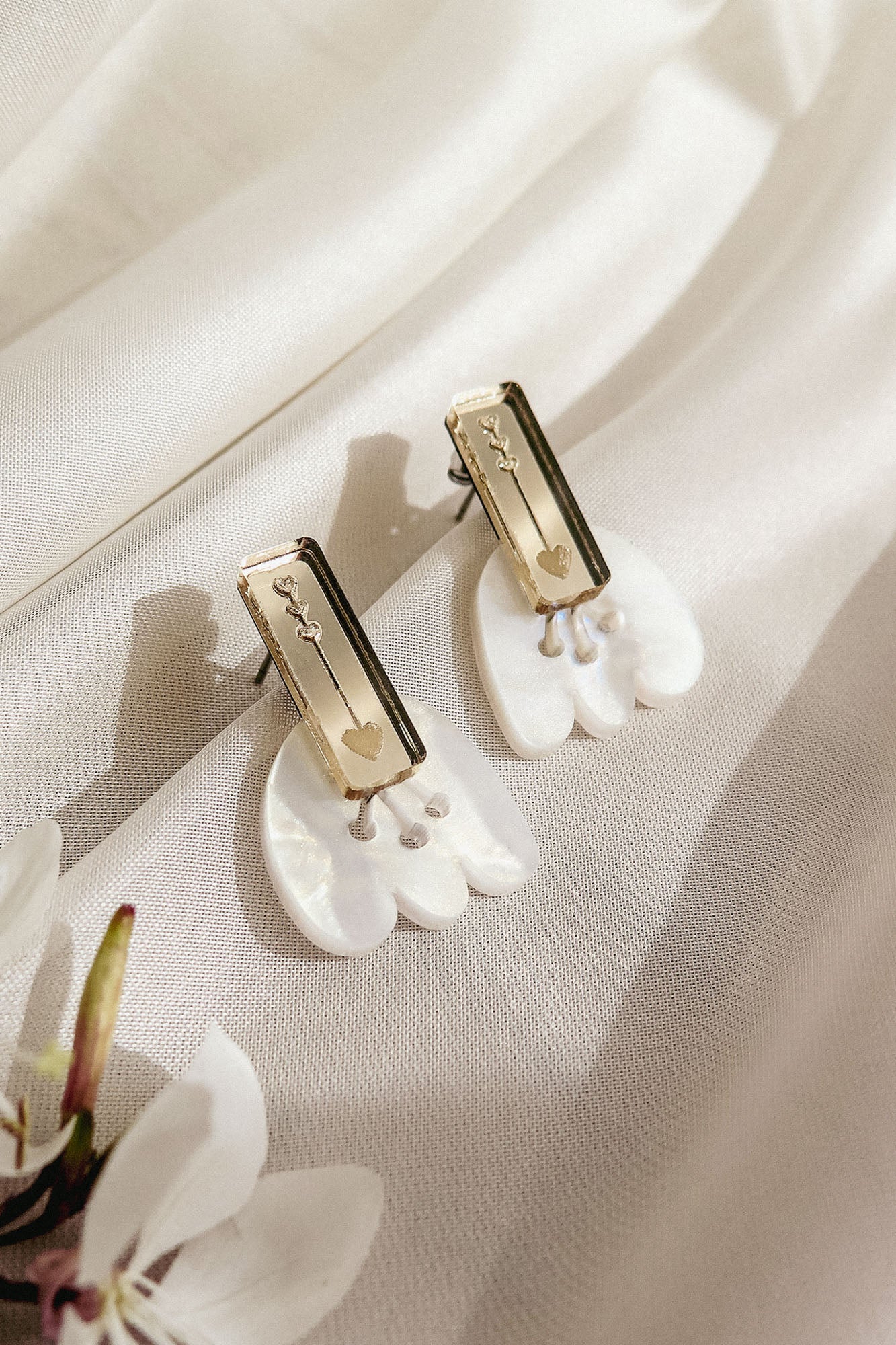 Romantic Tulip Earrings - White DORUZOVA Romantic Tulip Earrings - White DORUZOVA