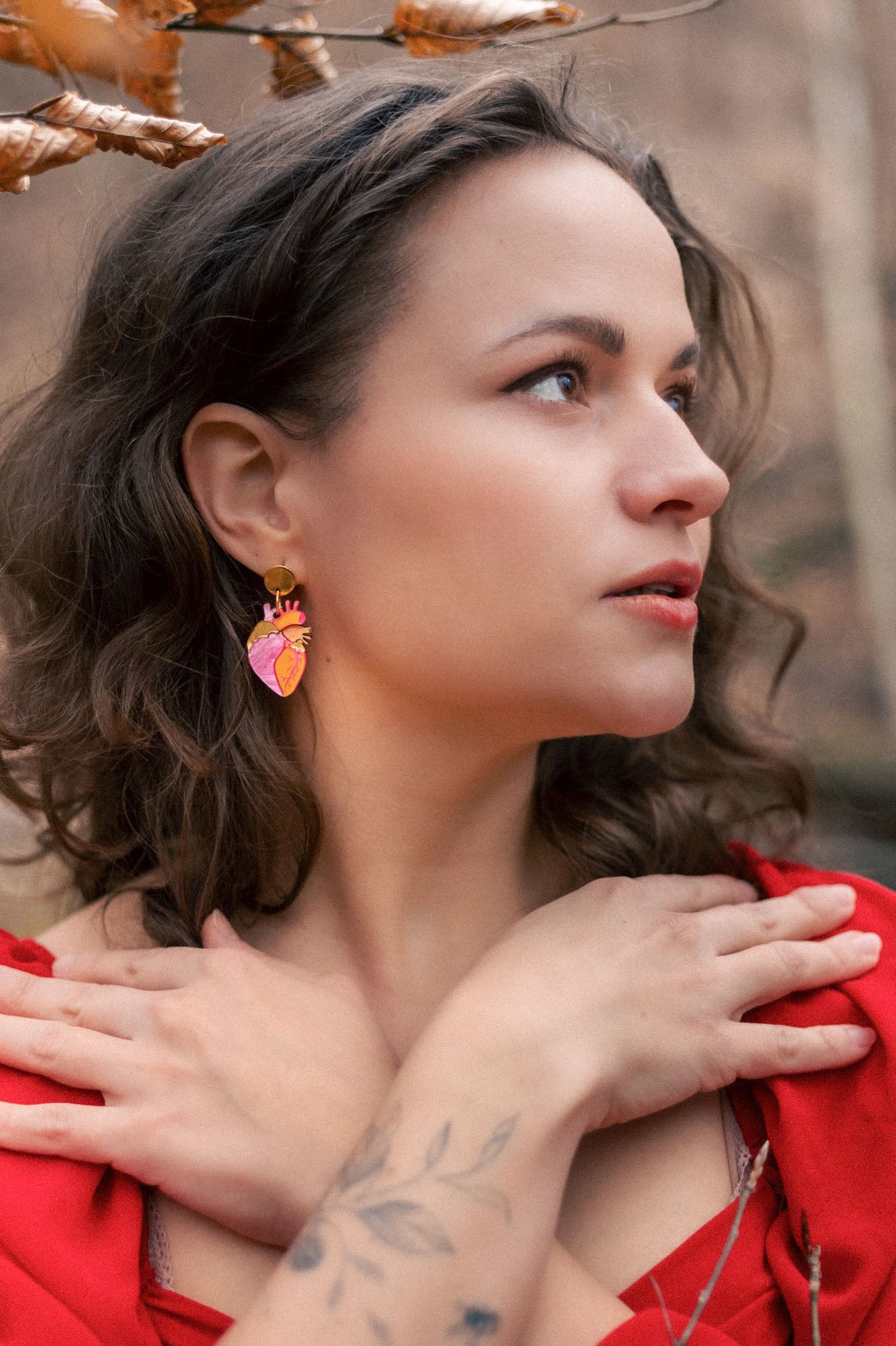Anatomical Heart Earrings - pink DORUZOVA Anatomical Heart Earrings - pink DORUZOVA