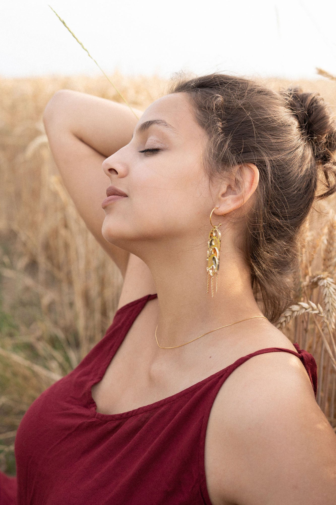 Wheat Statement Earrings
